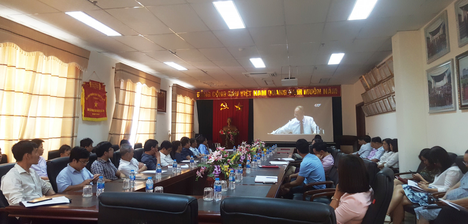 Quang cảnh tại điểm cầu Sở Kế hoạch và Đầu tư