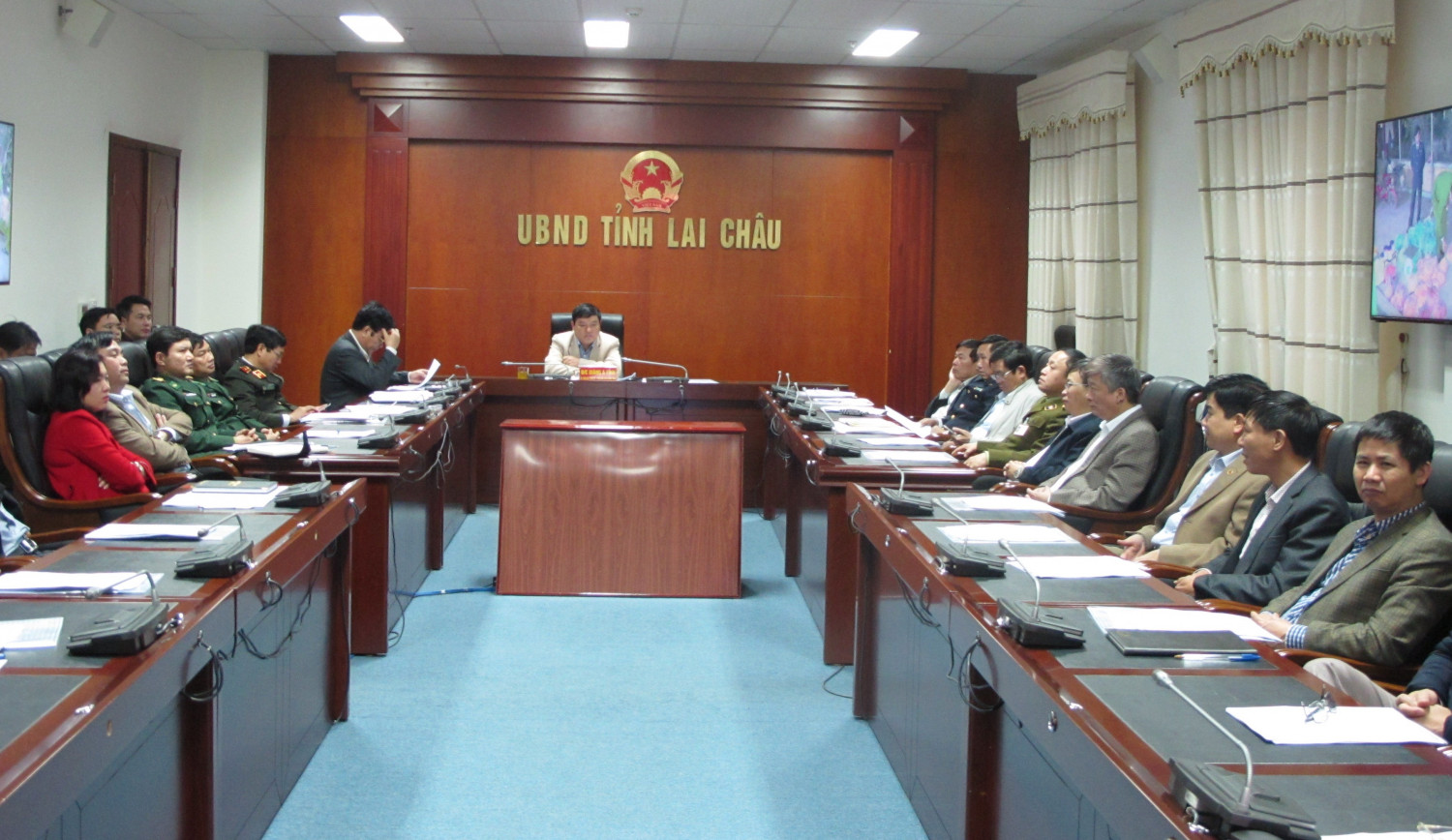 Các đại biểu tại điểm cầu Lai Châu