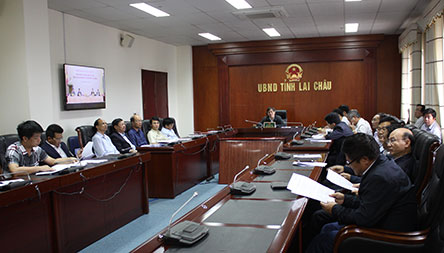 Quang cảnh Hội nghị tại điểm cầu tỉnh ta.