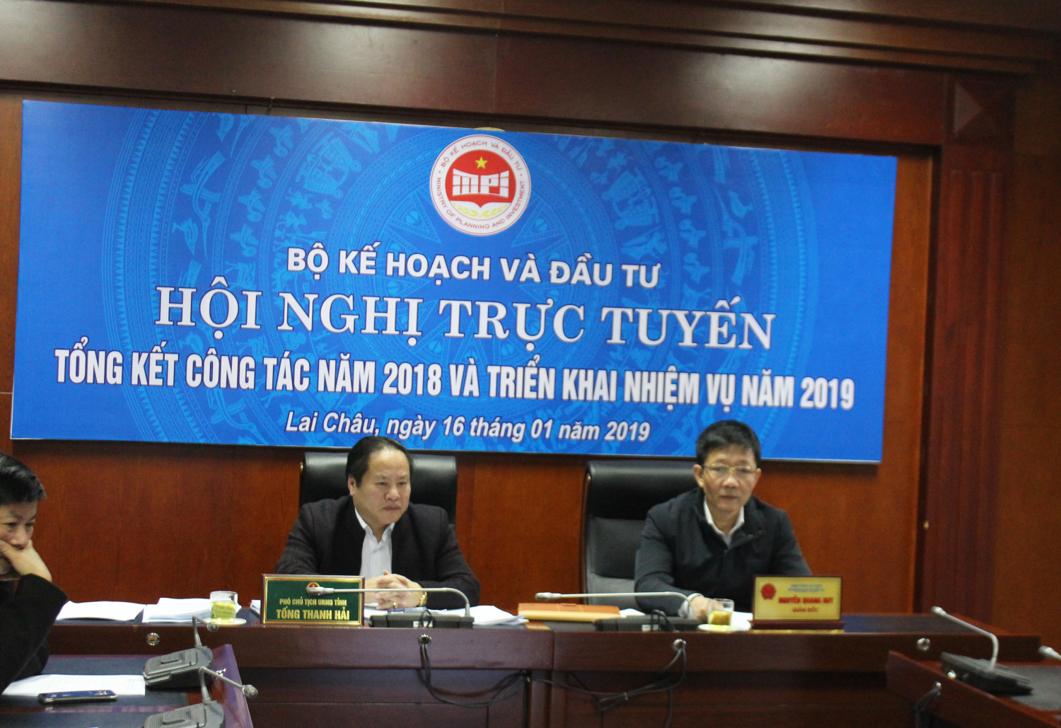 Quang cảnh Hội nghị tại điểm cầu tỉnh Lai Châu.