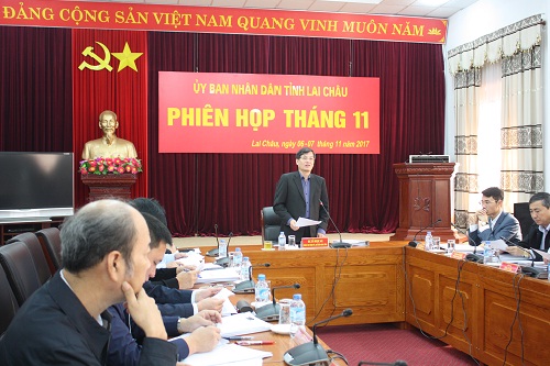 Phiên họp được UBND tỉnh tổ chức ngày 06/11. Đồng chí Đỗ Ngọc An- Phó Bí thư Tỉnh uỷ, Chủ tịch UBND tỉnh chủ trì phiên họp.