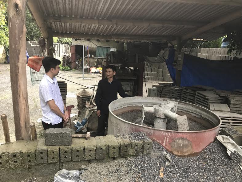 Dây chuyền sản xuất gạch không nung của HTX Tiến Thành.