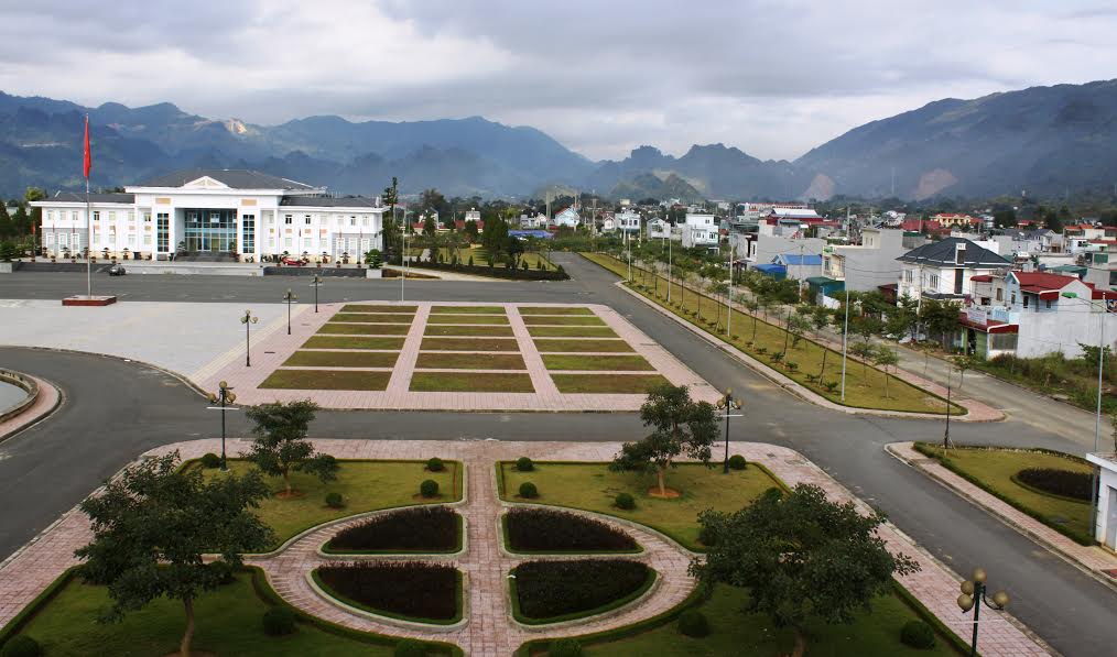 Một góc Trung tâm Hội nghị - Văn hóa thành phố Lai Châu.