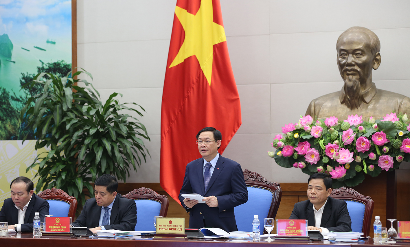Phó Thủ tướng Vương Đình Huệ phát biểu kết luận Hội nghị. Ảnh: VGP/Thành Chung