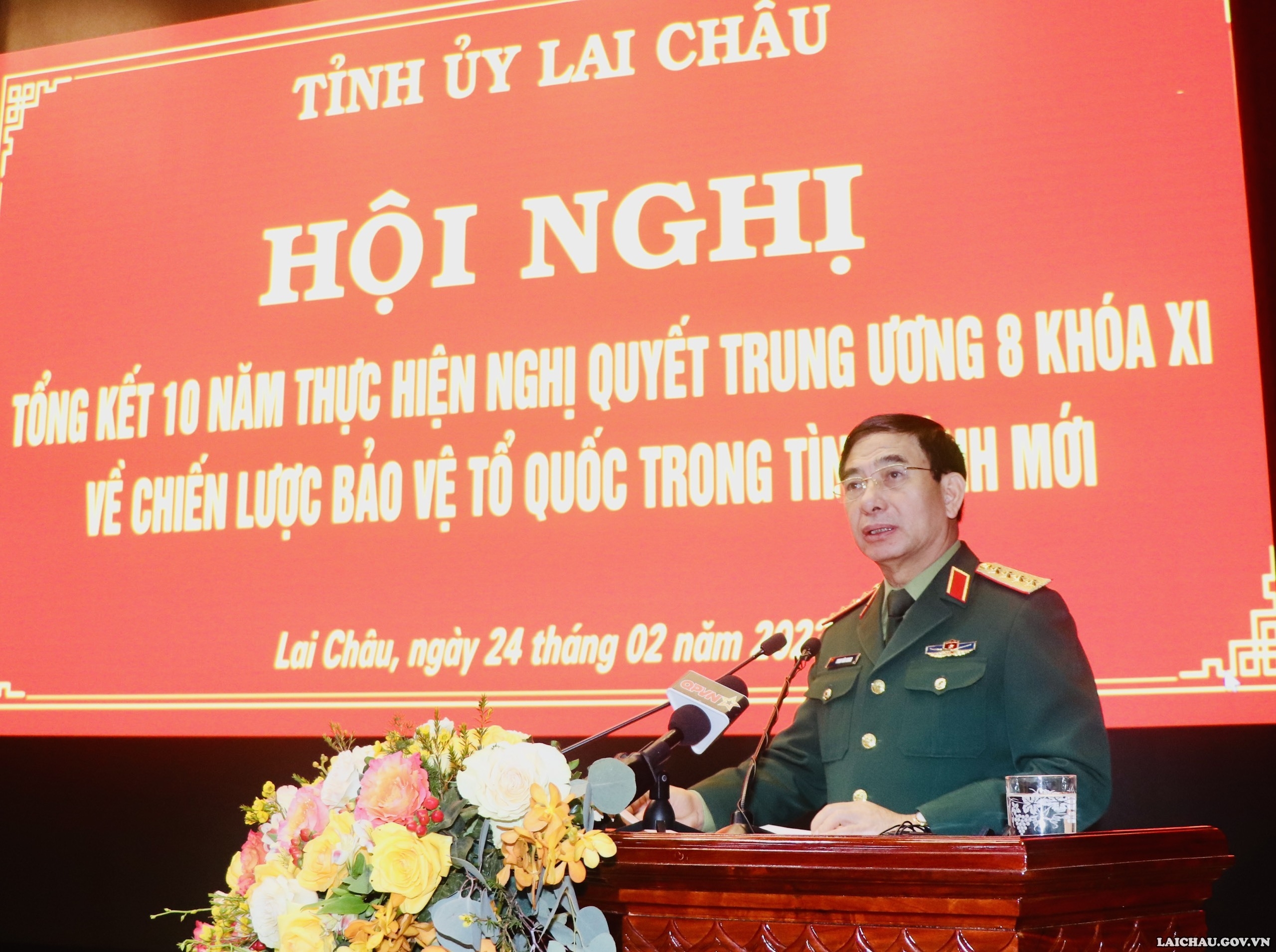 Bộ trưởng Bộ Quốc phòng dự Hội nghị Tổng kết 10 năm thực hiện Nghị quyết Trung ương 8 khoá XI của Tỉnh uỷ Lai Châu